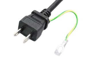 -Anti-tracking measures 2P plug with ground terminal on one side/Cut off on one side Round electric wire 7A-125V Power cable ACJ-2TP