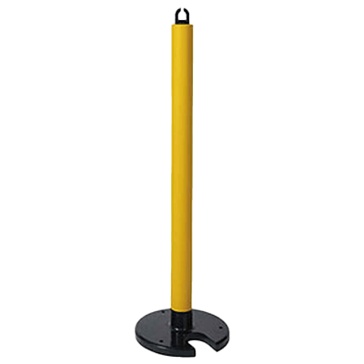 車が当たってもポールが折れない・車が傷つかない 駐車場ポール 車止めやわらかゴムポール〈イエロー〉-和気産業株式会社