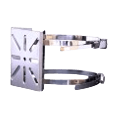 屋外用ブラケット ポール取付金具　街路灯対応 (65～160mm ステンバンド二本 付 SUS304 オールステンレス製) CT-B047-A-セキュテック株式会社