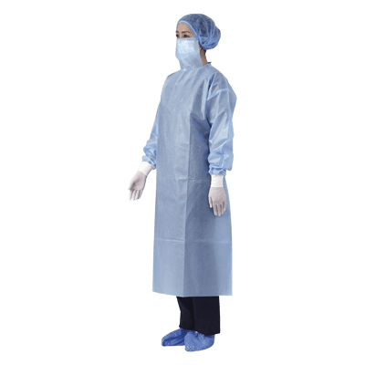 与薬・調剤薬局 ケモ対策用ガウン フェルラックNo.100 (ブルー)-松吉医科器械株式会社