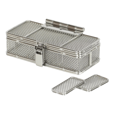 手術室・中央材料室 洗浄カゴ ファインバスケット CB-020 (120X68X40MM)-松吉医科器械株式会社