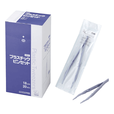 鋼製器具 プラスチックピンセット (滅菌済) 2700011 (20ホン)-松吉医科器械株式会社