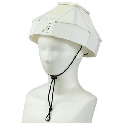 救急・災害備品 防護・保温用品 折りたたみ防災ヘルメット カサヘル 35588 (ホワイト)-松吉医科器械株式会社