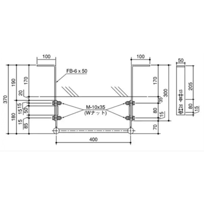 塔屋タラップ パイプ普及型取付部品 (別途) 先付用-加藤金物株式会社