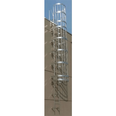 塔屋タラップ 下水道事業団型安全ガード付 H-15-2 (平成12年度) 本体 ステン304バフ#400研磨 E170R-加藤金物株式会社