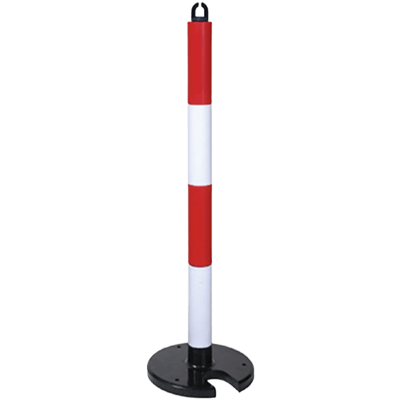 やわらかPUポール・赤白・高さ880mm (くぼみ型) JG3-134-株式会社JGサービス