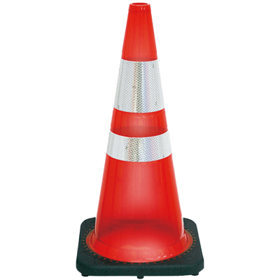 透明 クリアソフトカットコーン・赤/白プリズム反射 (PVC/高さ720mm) (安全・保安用品) JG2-1-001-株式会社JGサービス