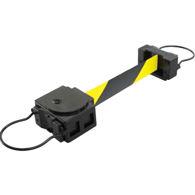 バリアライン ストッパー付コーンバーテープ・本体黄色/黄黒 (0.3m-約3.0m/自動巻取り/マグネットなし) JGD1-208-株式会社JGサービス