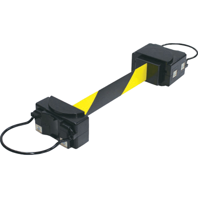 バリアライン ストッパー付コーンバーテープ・本体黄色/黄黒 (0.3m-約3.0m/自動巻取り/マグネットなし) JGD1-209-株式会社JGサービス