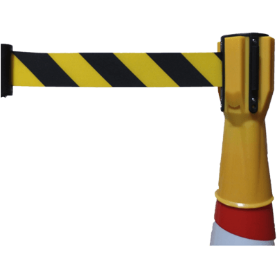 バリアライン コーンバーテープ・本体黄色/黄黒 (0.3m-約3.0m) (安全・保安用品・立入禁止区域) JGD1-210-株式会社JGサービス