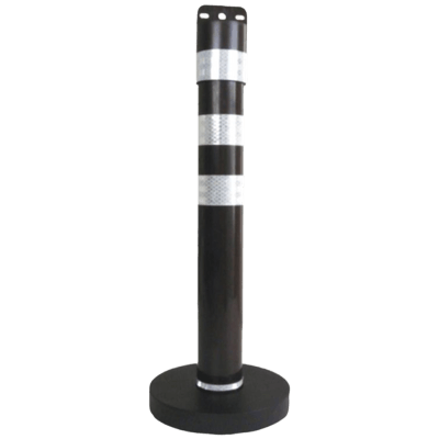 やわからポール 移動ポスト・ブラウン/白反射・高さ650mm (台座+キャップ) JG3-126-株式会社JGサービス