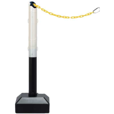 プラスチックチェーン内蔵伸縮ポール・台座タイプ・646mm-975mm (パールホワイト・チューン6.5m) BN-665WST-株式会社JGサービス