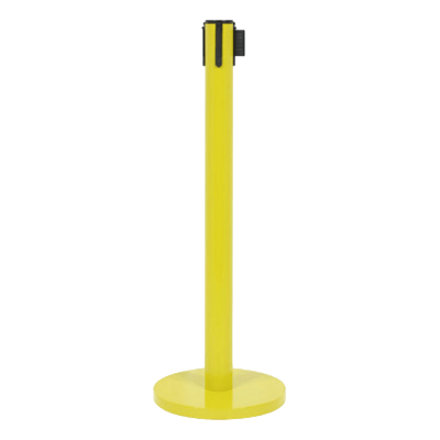 フロアー アーチスタンド等 ベルト付パーテーションポール・イエロー・高さ850mm (立入禁止) JG-636-株式会社JGサービス