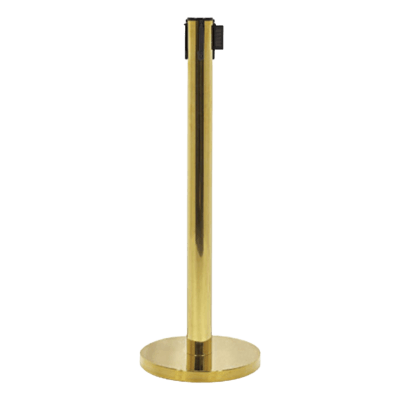 フロアー アーチスタンド等 パーテーションポール・ゴールド・高さ850mm ベルト・ブラック (立入禁止) JG-641-株式会社JGサービス