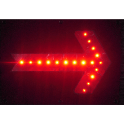 シート・三角表示板 マグネット式LED方向指示灯・400mm×550mm (赤発光) JGS-347-株式会社JGサービス