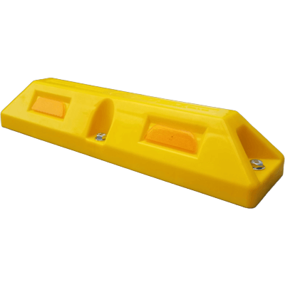 車止め・カーストッパー 樹脂製パーキングストップ・高さ100mm・イエロー (アンカー付属) JGC-276-株式会社JGサービス