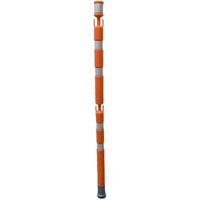 鉄板スタンド・オレンジ白・1,300mm (白反射/強力マグネット・フック付/パッチン) 樹脂製 プラスチック JG10-002-001-株式会社JGサービス