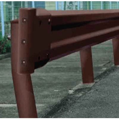 樹脂製縁石 ガードレールカバー・ブラウン・ガラスビーズ3個付 (B・C種専用/セイフティスリーブ) 緩衝材 JG1-037-株式会社JGサービス