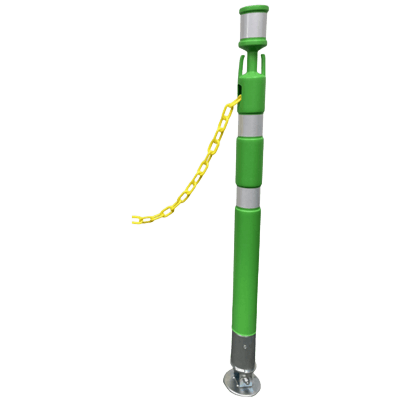 プラスチックチェーン内蔵鉄板スタンド・グリーン白・840mm (白反射/強力マグネット・フック付/パッチンNEO) JG10-002-003-株式会社JGサービス