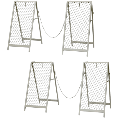 サイン スタンド式チェーンゲート2セット・幅1,550mm×奥行510mm×高さ645mm・アイボリーホワイト JG19-5-004-株式会社JGサービス