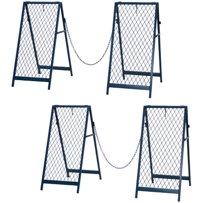 サイン スタンド式チェーンゲート2セット・幅1,550mm×奥行510mm×高さ645mm・ブルーグレー JG19-5-005-株式会社JGサービス