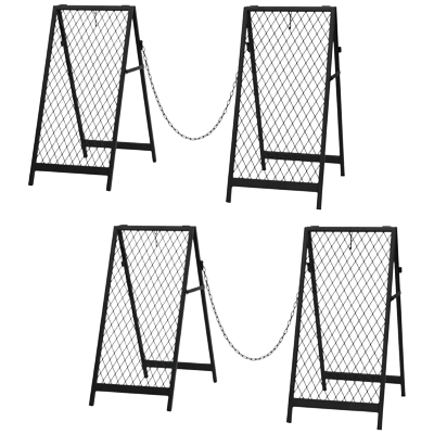 サイン スタンド式チェーンゲート2セット・幅1,550mm×奥行510mm×高さ645mm・マットブラック JG19-5-006-株式会社JGサービス