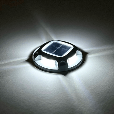 縁石 ソーラー式LED道路鋲/白又は青切替式 (ニッケル水素/LED8灯/両面テープ付属) JGC-728-002-株式会社JGサービス