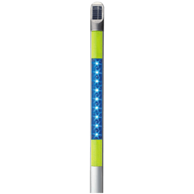 太陽電池式LED視線誘導標・黄/青発光可変式 (ガードレール添加用・チェンジフラッシュ) JGT1-032-株式会社JGサービス