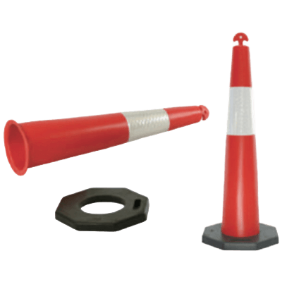 コーン (細長反射タイプ/高さ1,150mm) タワー ジャンボ 大型 三角 パイロン カラー JG2-675-株式会社JGサービス