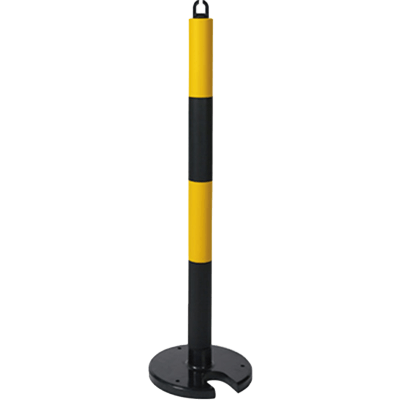 やわらかPUポール・黄黒・高さ880mm (くぼみ型) JG3-133-株式会社JGサービス