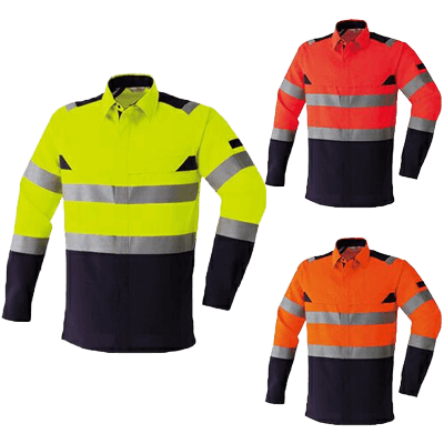 高視認長袖シャツ 高視認ウェアシリーズ w-493-0390-TRYS株式会社