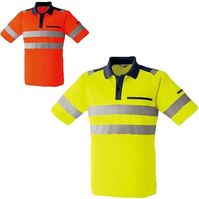 高視認半袖ポロシャツ 高視認ウェアシリーズ w-493-0395-TRYS株式会社