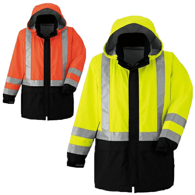 ゴアテックス 防水レインコート (高視認タイプ) 高視認ウェアシリーズ w-493-0114-TRYS株式会社