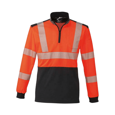 高視認性安全長袖ポロシャツ CS-2410シリーズ w-508-0343-TRYS株式会社