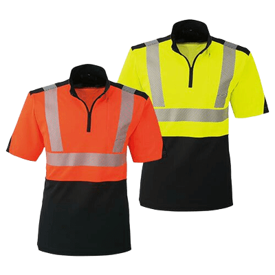 高視認性安全半袖ポロシャツ CS-2410シリーズ w-508-0335-TRYS株式会社