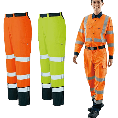 腿ポケット有ズボン カーゴパンツ (ノータック) 高視認性安全服シリーズ w-465-0158-TRYS株式会社