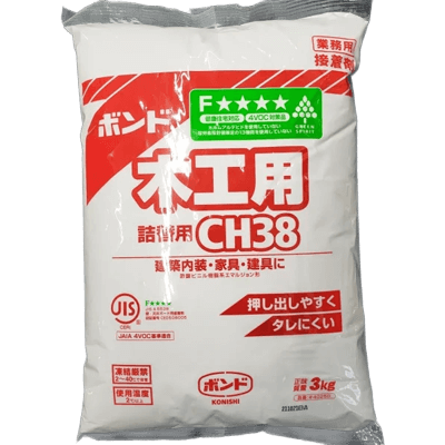 接着剤 ボンドCH38 3kg (ポリ袋) 酢酸ビニル樹脂系エマルジョン形 #40250-加藤金物株式会社