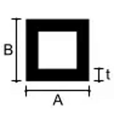 アルミ角パイプ t1.0×A10×B10×L4,000mm-加藤金物株式会社