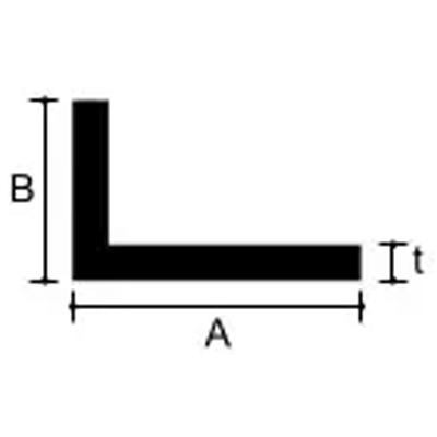 L字アングル アルミ等辺アングル t1.2×A15×B6×L4,000mm-加藤金物株式会社