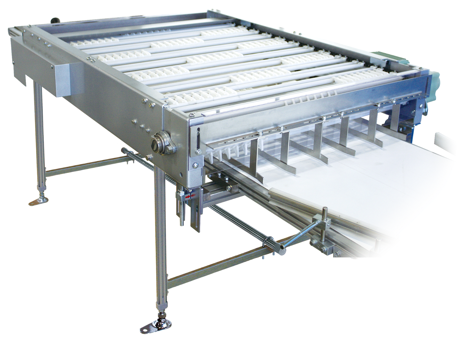 フック式搬送ピッチ整列コンベヤ　HPA-マルヤス機械株式会社