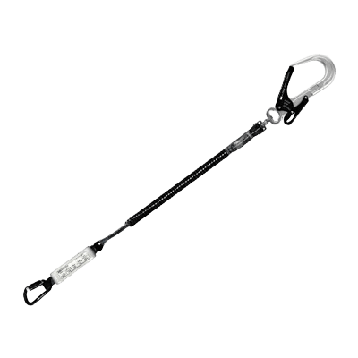 墜落制止用器具 ハーネス型 (ランヤード・ロープ) AL蛇腹軽量ランヤード 100kg対応 (シングル) DH01-J11L-A (S)-TRYS株式会社