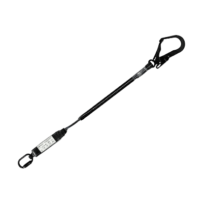 墜落制止用器具 ハーネス型 (ランヤード・ロープ) ST蛇腹ランヤード 100kg対応 (シングル) DH01-J110-S (S)-TRYS株式会社
