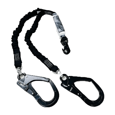 墜落制止用器具 ハーネス型 (ランヤード・ロープ) 蛇腹式ランヤード HR 2丁掛け-TRYS株式会社