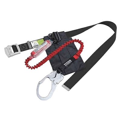 墜落制止用器具 胴ベルト型 (1丁掛け) 新規格対応 カルラック KLN50-ER 1丁掛け伸縮ストラップ式ランヤード (第1種)-TRYS株式会社