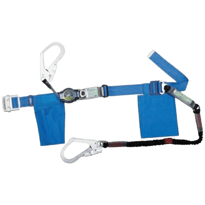 墜落制止用器具 胴ベルト型 (2丁掛け) ロックリトラ＋ノビロン 2丁掛け巻取式ランヤード (第1種) 【新規格対応】-TRYS株式会社