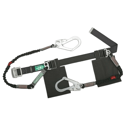 墜落制止用器具 胴ベルト型 (2丁掛け) ノビロン 2丁掛け伸縮ストラップ式ランヤード (第1種) /補助ロープ【新規格対応】-TRYS株式会社