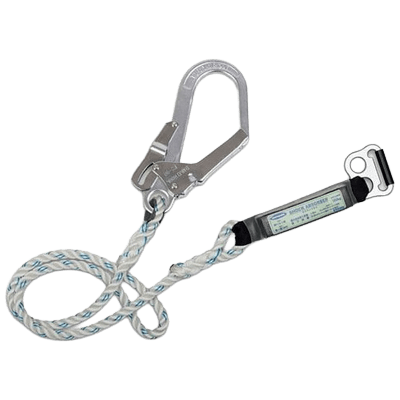 墜落制止用器具 胴ベルト型 (ランヤード・ロープ類) ロープ式ランヤード D環 胴ベルト型用【新規格対応】 TBL-AB-590-TRYS株式会社