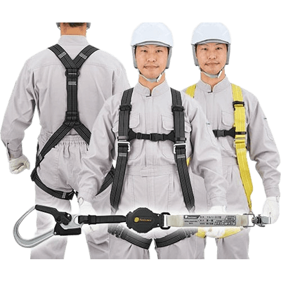 墜落制止用器具 反射フルハーネス 誉II 胴ベルトなし (N) /1丁掛け 巻取式ランヤード (第1種) ST#573AR-N+5701-SQG-TRYS株式会社