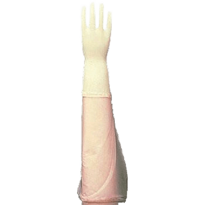 作業手袋 特殊手袋 ロングタイプ 腕カバー付薄手[5双入]-TRYS株式会社