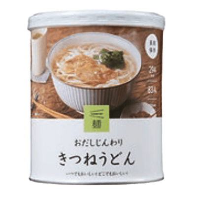 非常食 IZAMESHI CAN おだしじんわりきつねうどん/もちもちお餅のちからうどん/和風だしが香る鶏南蛮カレーうどん-株式会社JGサービス
